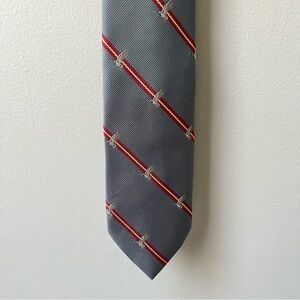 Vintage Mallard Duck Men’s Necktie‎ Gray Wedding Office Preppy Classic Nature